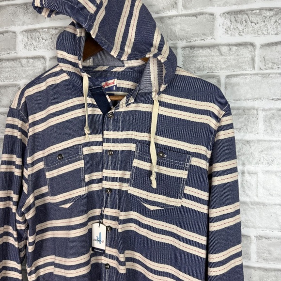 Johnnie-O Surf Flannel Horizon Blue Pullover Active Hull Hoodie Mens Medium - Picture 2 of 9